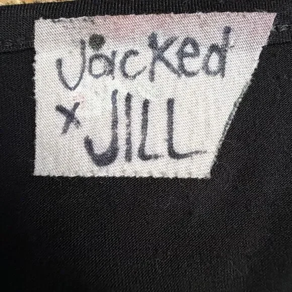 Vintage Y2K Jacked Jill Sequins Overlay Robot Sheer Mesh Cropped Top Rave Sz M - Picture 7 of 8